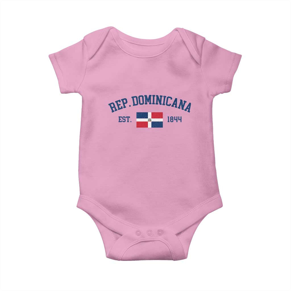Dominican Republic Baby Onesie Vintage Distressed Varsity Rep Dominicana Flag - Wonder Print Shop