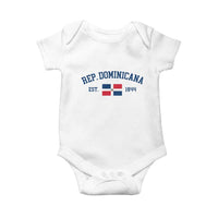 Dominican Republic Baby Onesie Vintage Distressed Varsity Rep Dominicana Flag - Wonder Print Shop