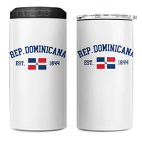 Dominican Republic 4 in 1 Can Cooler Tumbler Vintage Distressed Varsity Rep Dominicana Flag - Wonder Print Shop