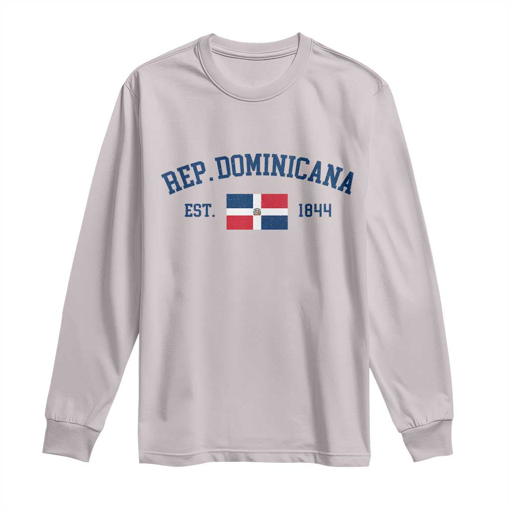 Dominican Republic Long Sleeve Shirt Vintage Distressed Varsity Rep Dominicana Flag - Wonder Print Shop
