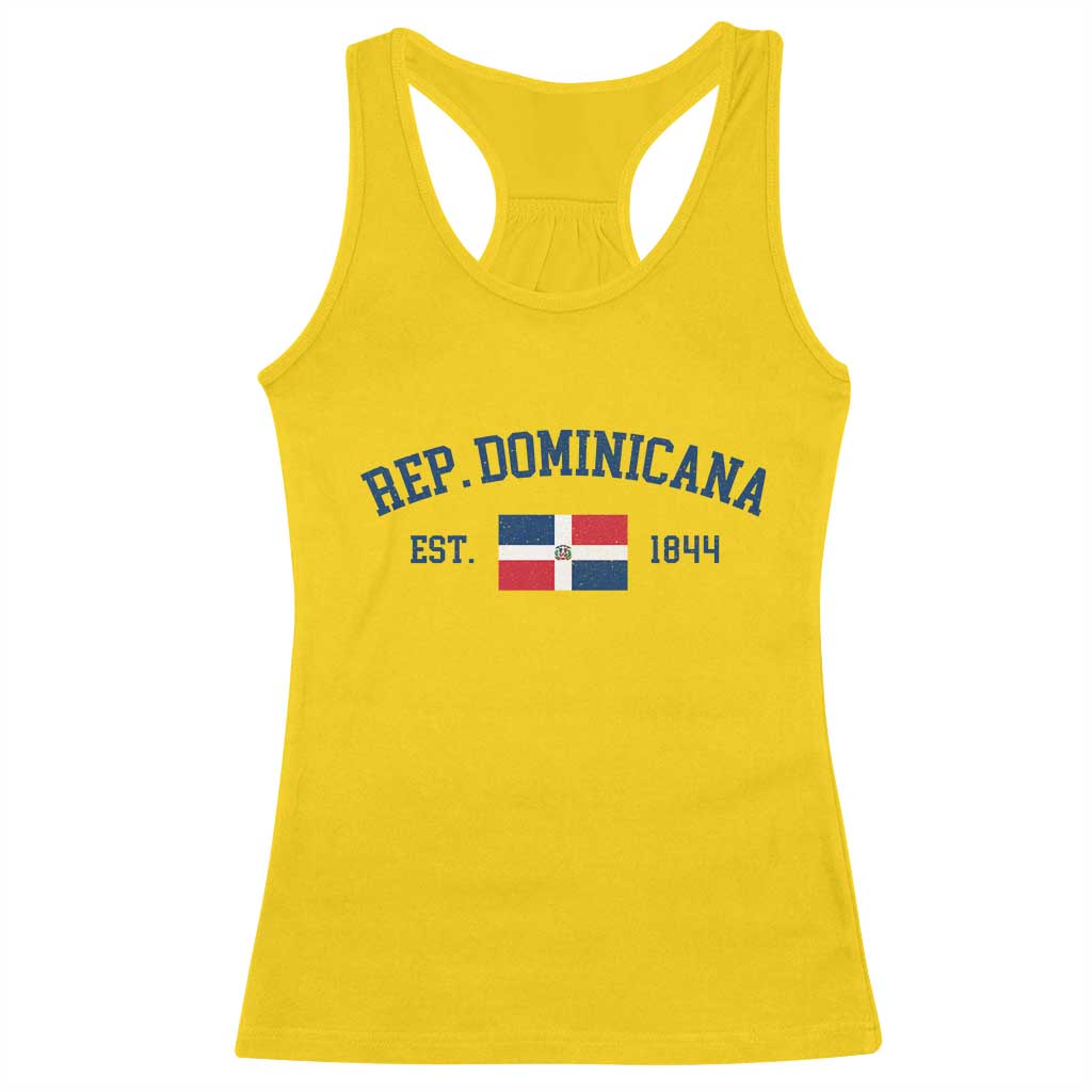Dominican Republic Racerback Tank Top Vintage Distressed Varsity Rep Dominicana Flag - Wonder Print Shop