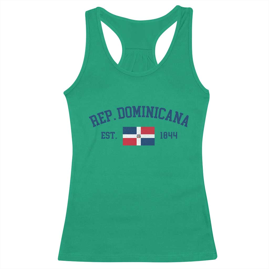 Dominican Republic Racerback Tank Top Vintage Distressed Varsity Rep Dominicana Flag - Wonder Print Shop