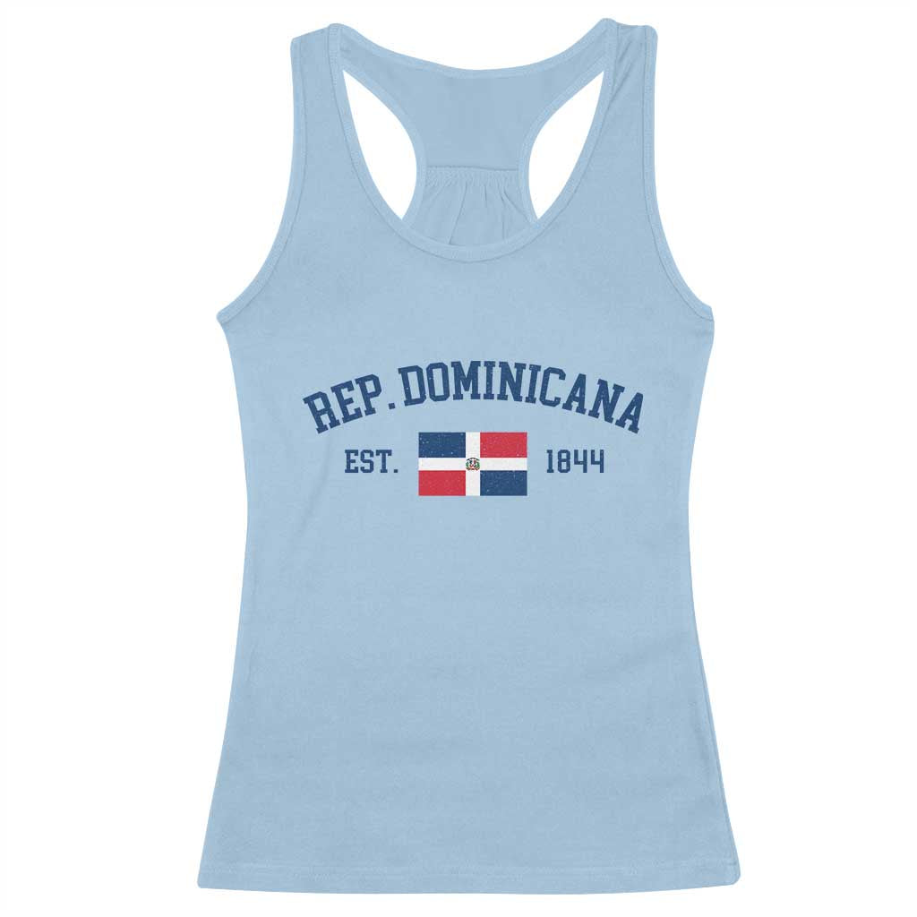 Dominican Republic Racerback Tank Top Vintage Distressed Varsity Rep Dominicana Flag - Wonder Print Shop