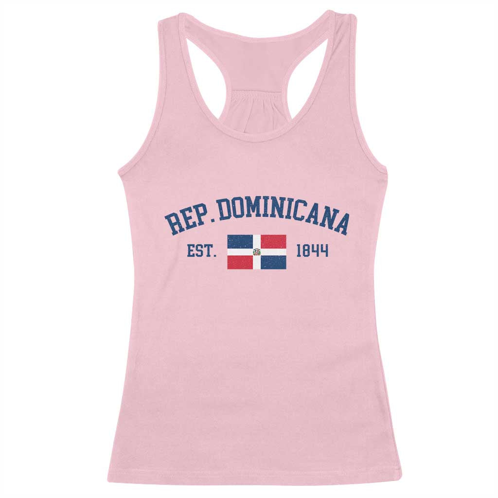 Dominican Republic Racerback Tank Top Vintage Distressed Varsity Rep Dominicana Flag - Wonder Print Shop