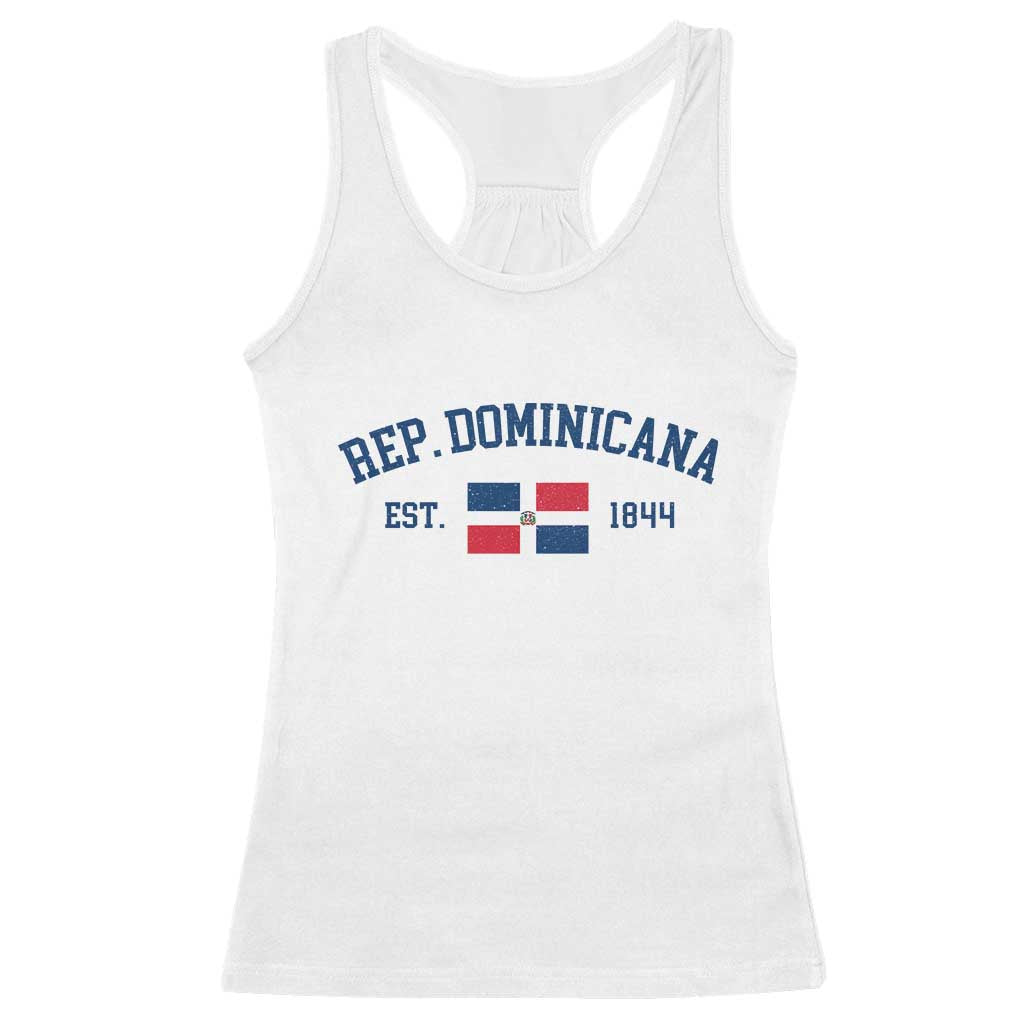 Dominican Republic Racerback Tank Top Vintage Distressed Varsity Rep Dominicana Flag - Wonder Print Shop