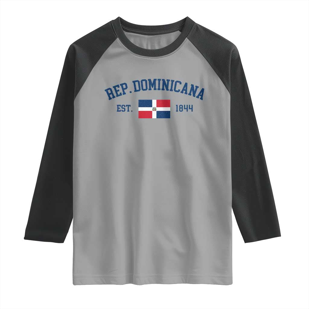 Dominican Republic Raglan Shirt Vintage Distressed Varsity Rep Dominicana Flag - Wonder Print Shop