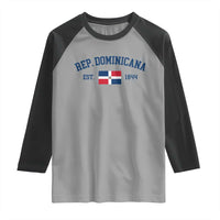 Dominican Republic Raglan Shirt Vintage Distressed Varsity Rep Dominicana Flag - Wonder Print Shop