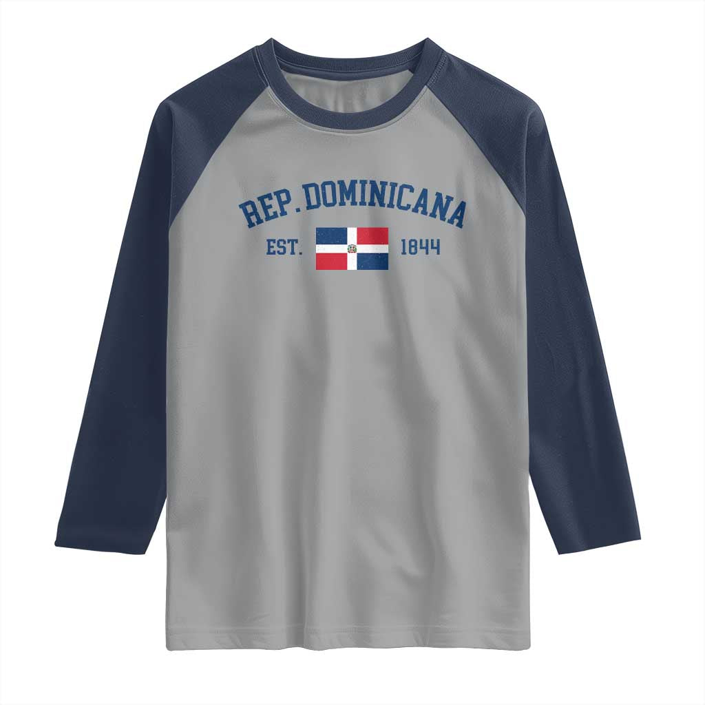 Dominican Republic Raglan Shirt Vintage Distressed Varsity Rep Dominicana Flag - Wonder Print Shop