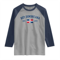 Dominican Republic Raglan Shirt Vintage Distressed Varsity Rep Dominicana Flag - Wonder Print Shop