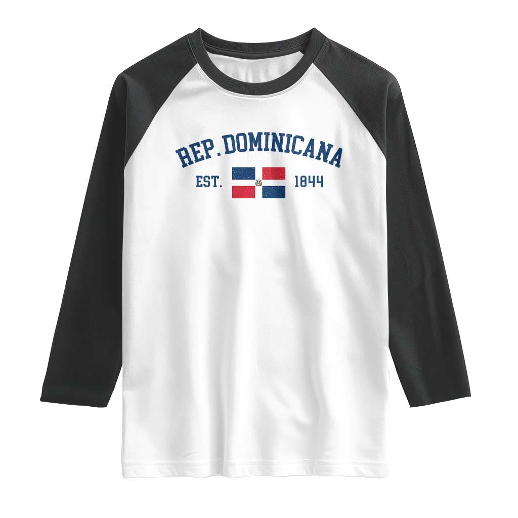 Dominican Republic Raglan Shirt Vintage Distressed Varsity Rep Dominicana Flag - Wonder Print Shop