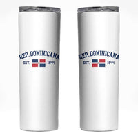 Dominican Republic Skinny Tumbler Vintage Distressed Varsity Rep Dominicana Flag - Wonder Print Shop