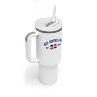 Dominican Republic Tumbler With Handle Vintage Distressed Varsity Rep Dominicana Flag - Wonder Print Shop
