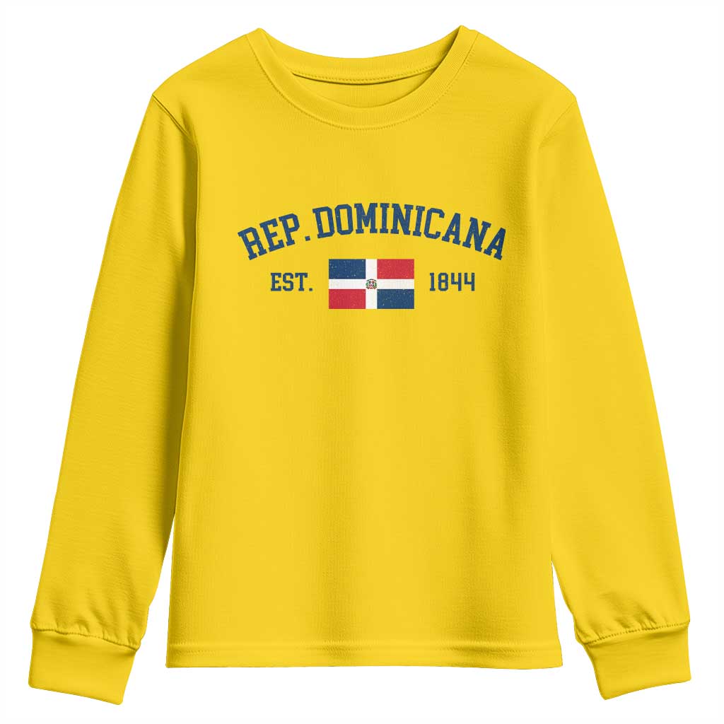 Dominican Republic Youth Sweatshirt Vintage Distressed Varsity Rep Dominicana Flag - Wonder Print Shop