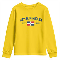 Dominican Republic Youth Sweatshirt Vintage Distressed Varsity Rep Dominicana Flag - Wonder Print Shop