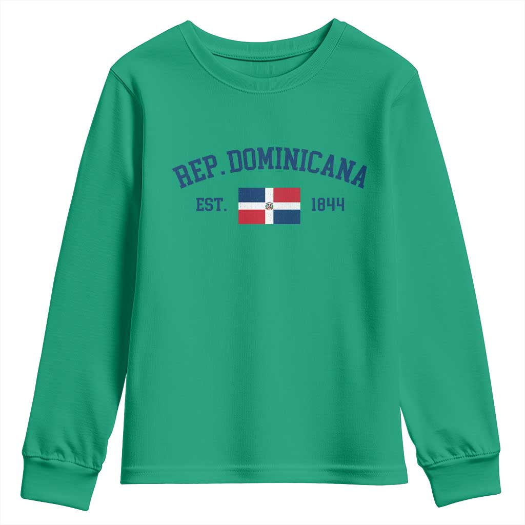 Dominican Republic Youth Sweatshirt Vintage Distressed Varsity Rep Dominicana Flag - Wonder Print Shop