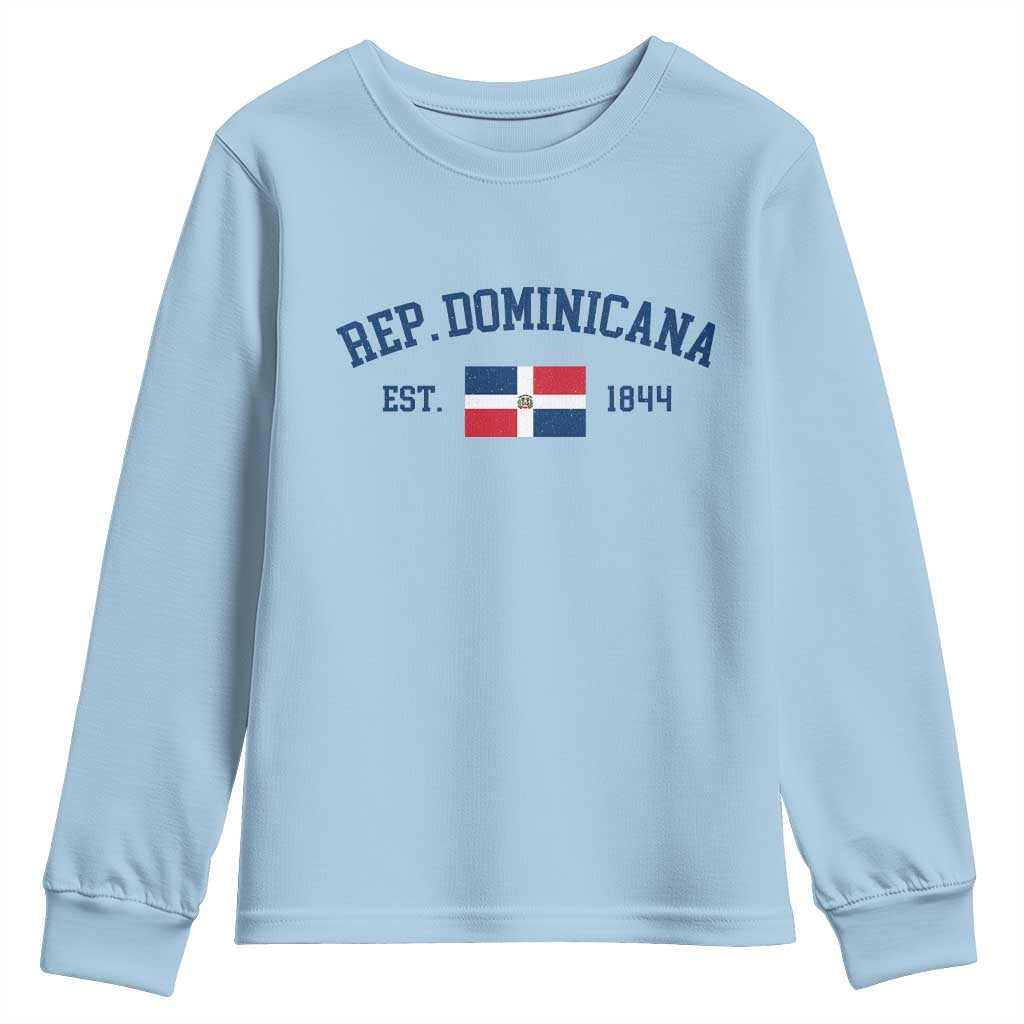 Dominican Republic Youth Sweatshirt Vintage Distressed Varsity Rep Dominicana Flag - Wonder Print Shop