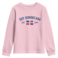 Dominican Republic Youth Sweatshirt Vintage Distressed Varsity Rep Dominicana Flag - Wonder Print Shop