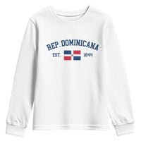 Dominican Republic Youth Sweatshirt Vintage Distressed Varsity Rep Dominicana Flag - Wonder Print Shop
