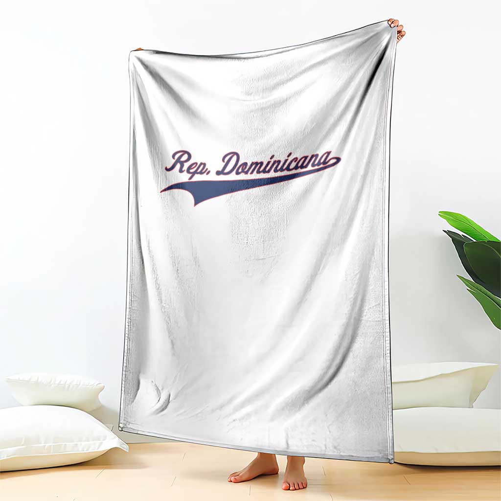 Dominican Republic Throw Blanket Rep Dominicana Vintage Flag Baseball Script - Wonder Print Shop