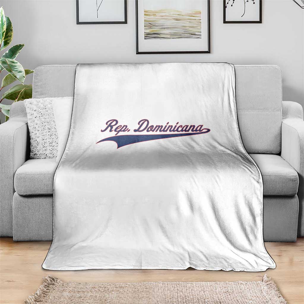 Dominican Republic Throw Blanket Rep Dominicana Vintage Flag Baseball Script - Wonder Print Shop