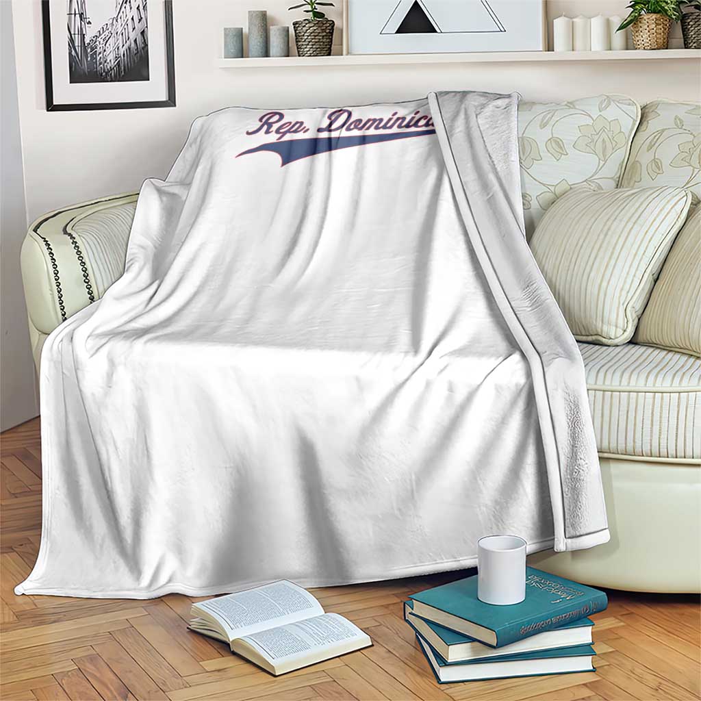 Dominican Republic Throw Blanket Rep Dominicana Vintage Flag Baseball Script - Wonder Print Shop