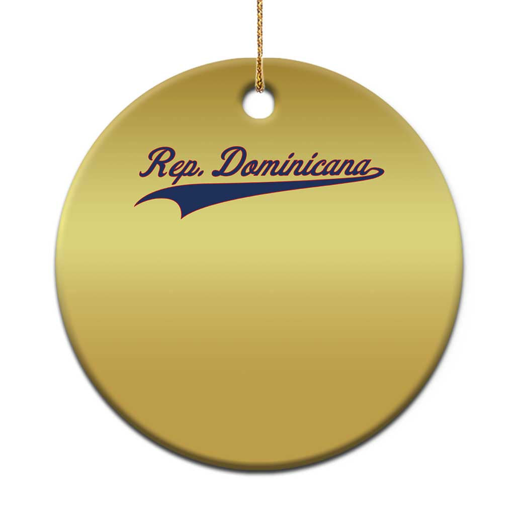 Dominican Republic Christmas Ornament Rep Dominicana Vintage Flag Baseball Script - Wonder Print Shop
