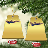 Dominican Republic Christmas Ornament Rep Dominicana Vintage Flag Baseball Script - Wonder Print Shop