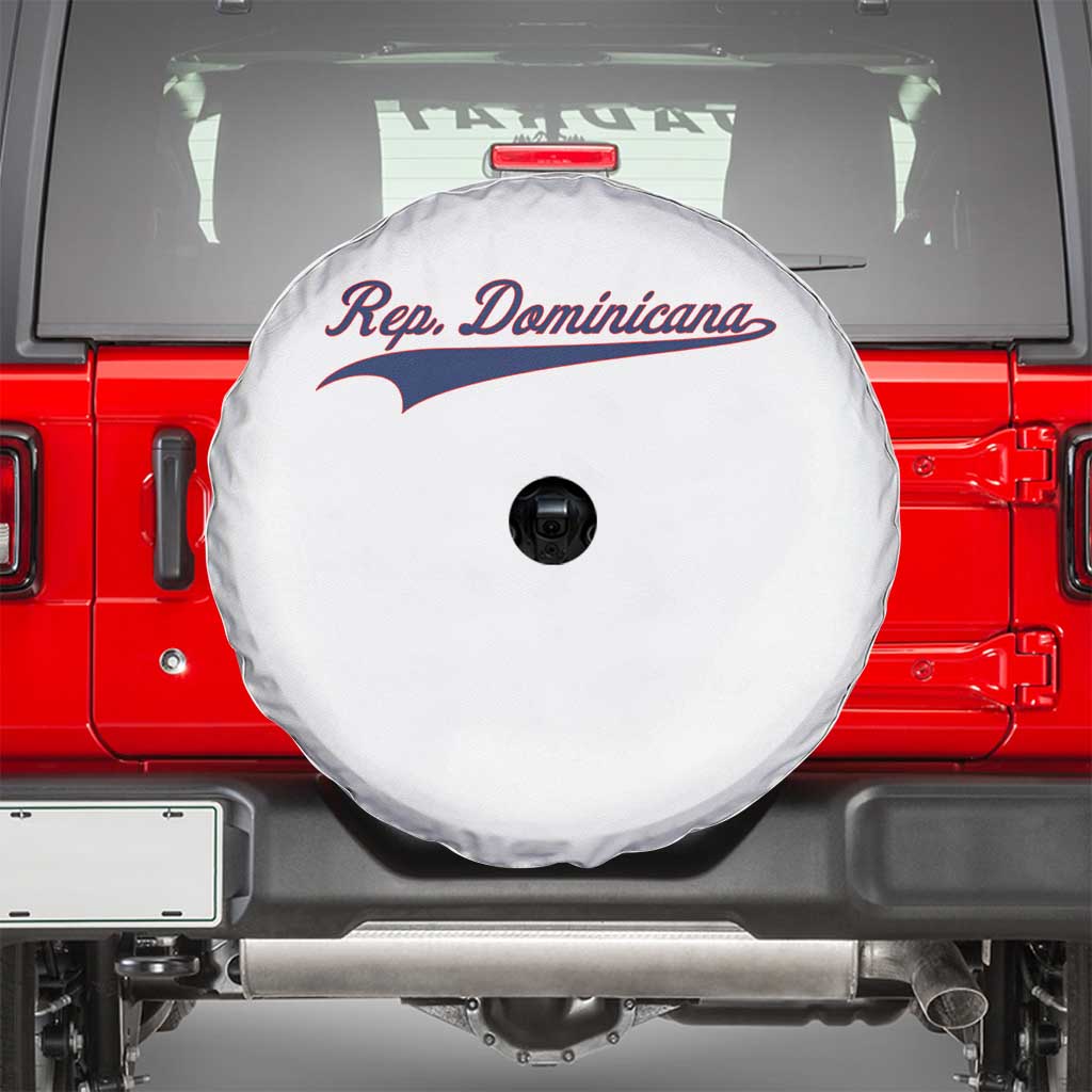 Dominican Republic Spare Tire Cover Rep Dominicana Vintage Flag Baseball Script - Wonder Print Shop