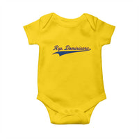 Dominican Republic Baby Onesie Rep Dominicana Vintage Flag Baseball Script - Wonder Print Shop