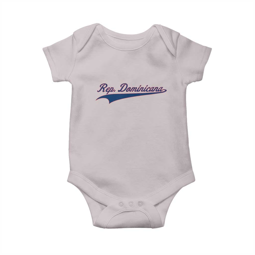 Dominican Republic Baby Onesie Rep Dominicana Vintage Flag Baseball Script - Wonder Print Shop