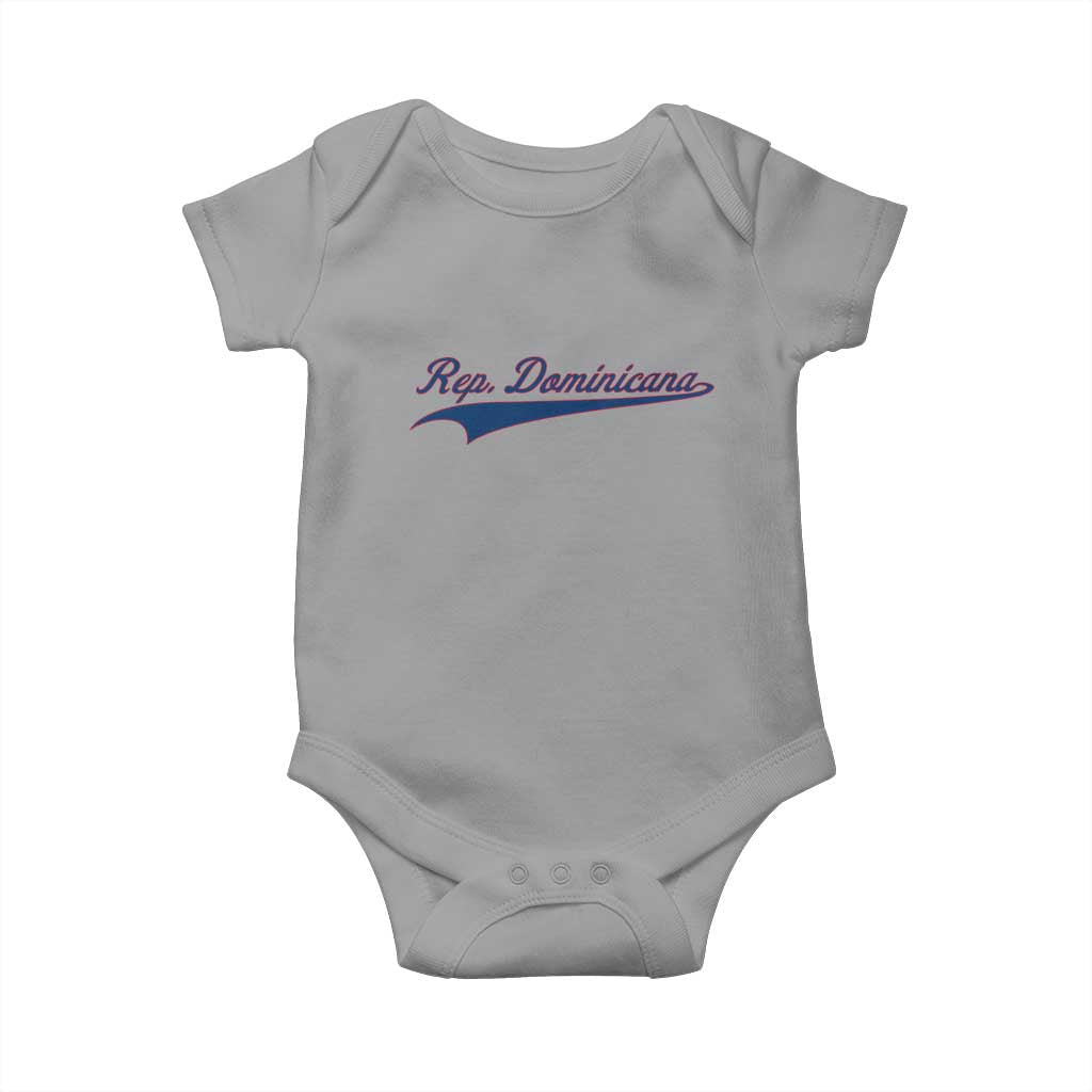 Dominican Republic Baby Onesie Rep Dominicana Vintage Flag Baseball Script - Wonder Print Shop