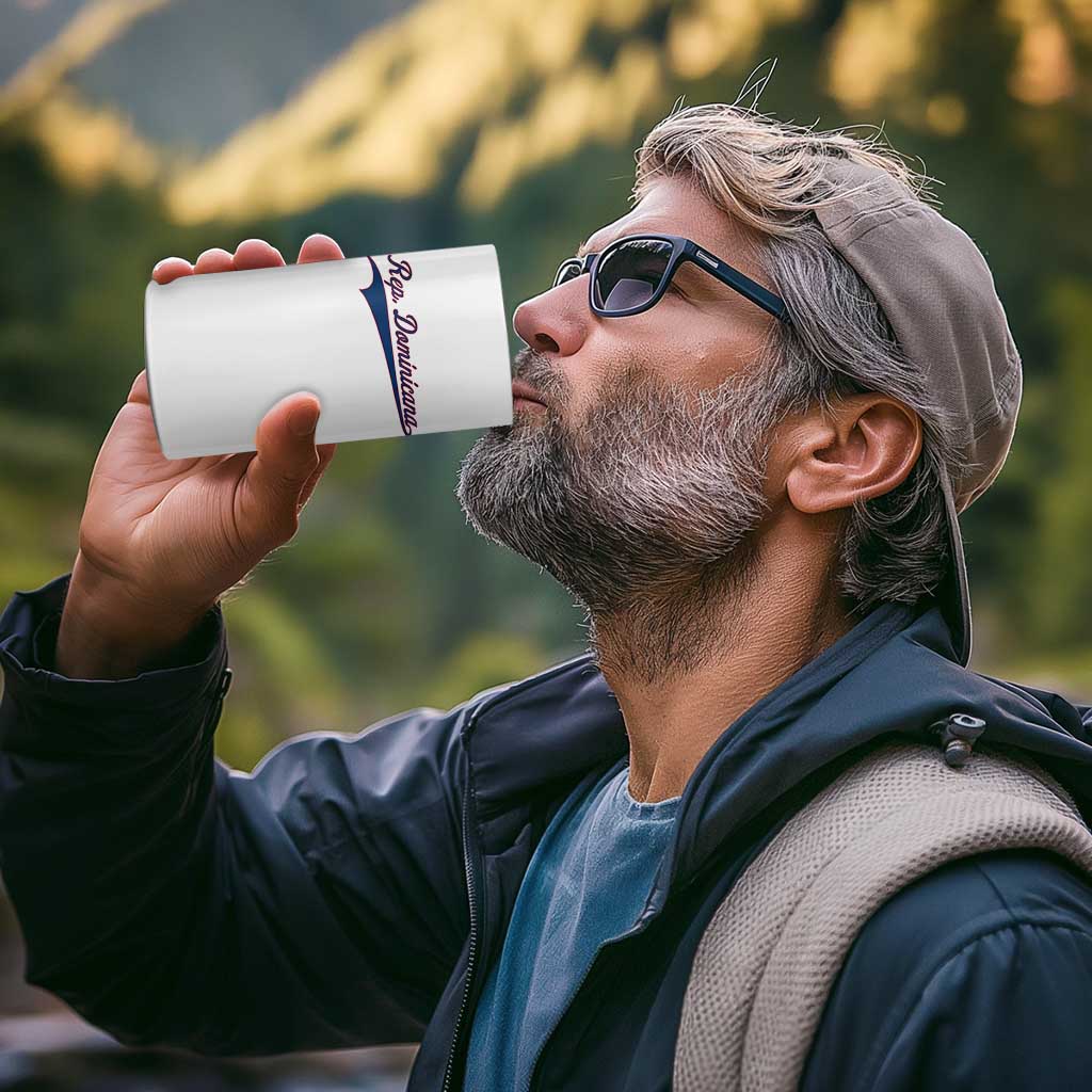 Dominican Republic 4 in 1 Can Cooler Tumbler Rep Dominicana Vintage Flag Baseball Script - Wonder Print Shop