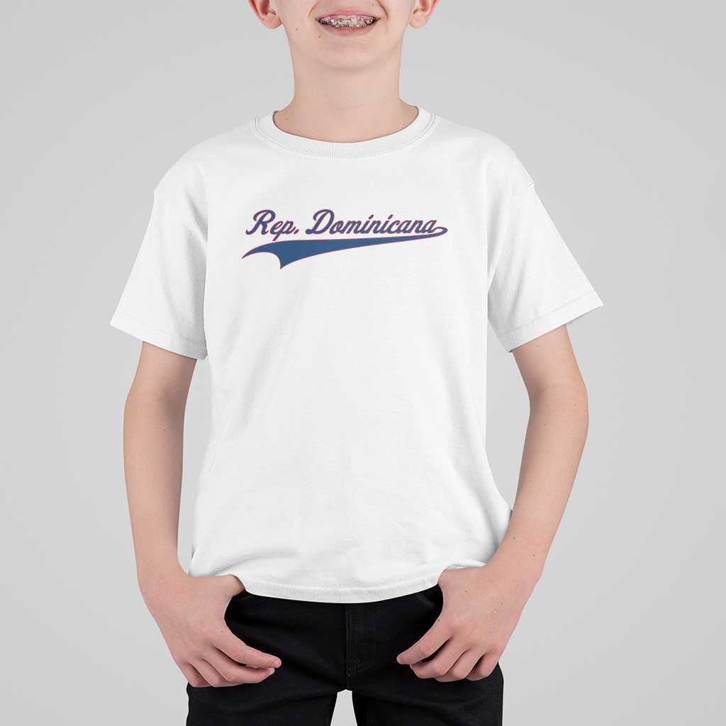 Dominican Republic T Shirt For Kid Rep Dominicana Vintage Flag Baseball Script - Wonder Print Shop