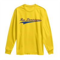 Dominican Republic Long Sleeve Shirt Rep Dominicana Vintage Flag Baseball Script - Wonder Print Shop