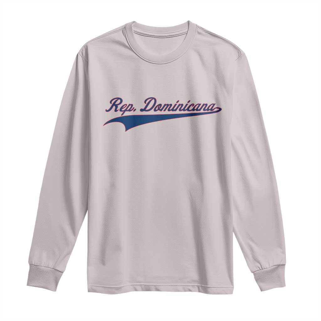 Dominican Republic Long Sleeve Shirt Rep Dominicana Vintage Flag Baseball Script - Wonder Print Shop