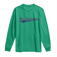 Dominican Republic Long Sleeve Shirt Rep Dominicana Vintage Flag Baseball Script - Wonder Print Shop
