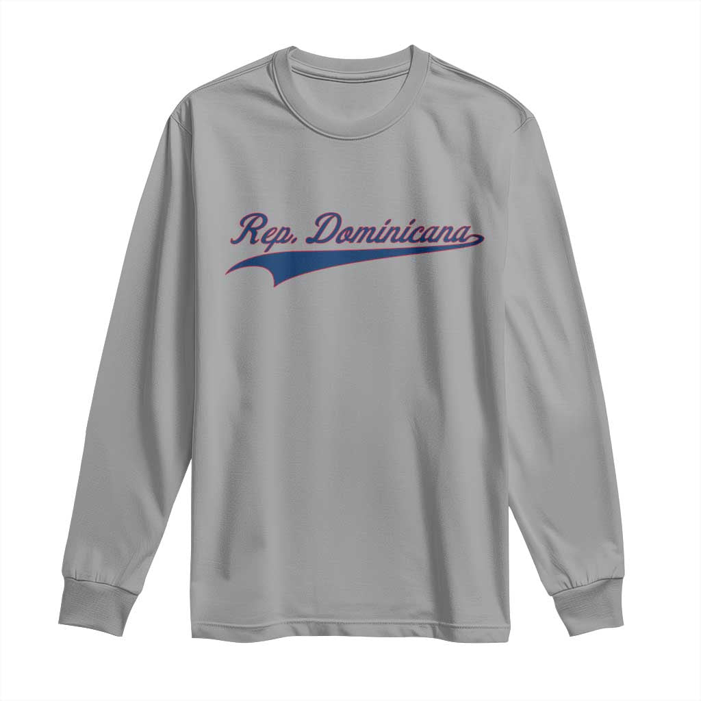 Dominican Republic Long Sleeve Shirt Rep Dominicana Vintage Flag Baseball Script - Wonder Print Shop