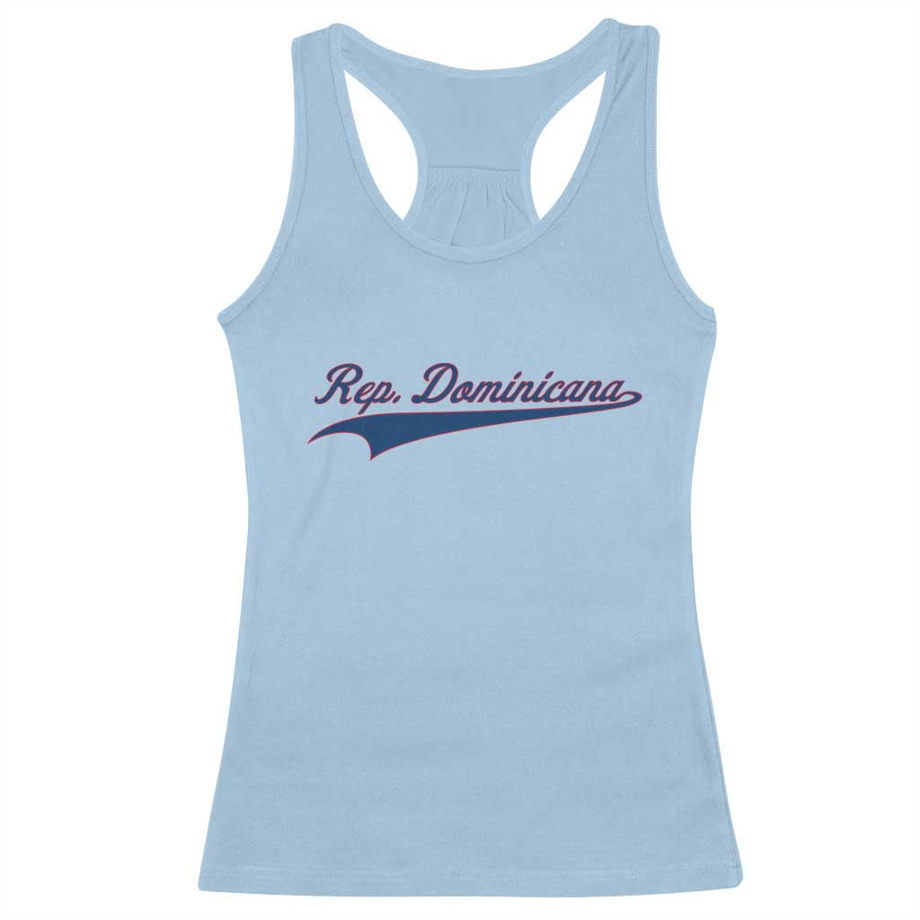 Dominican Republic Racerback Tank Top Rep Dominicana Vintage Flag Baseball Script - Wonder Print Shop