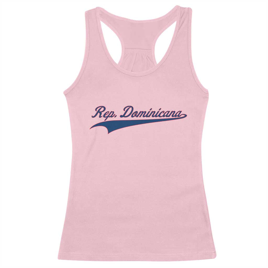 Dominican Republic Racerback Tank Top Rep Dominicana Vintage Flag Baseball Script - Wonder Print Shop