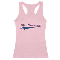Dominican Republic Racerback Tank Top Rep Dominicana Vintage Flag Baseball Script - Wonder Print Shop