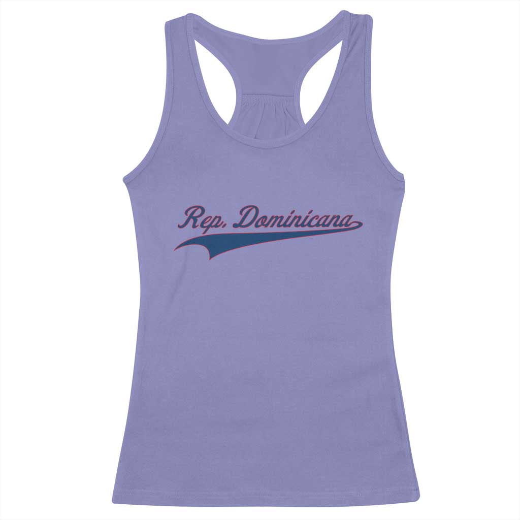 Dominican Republic Racerback Tank Top Rep Dominicana Vintage Flag Baseball Script - Wonder Print Shop