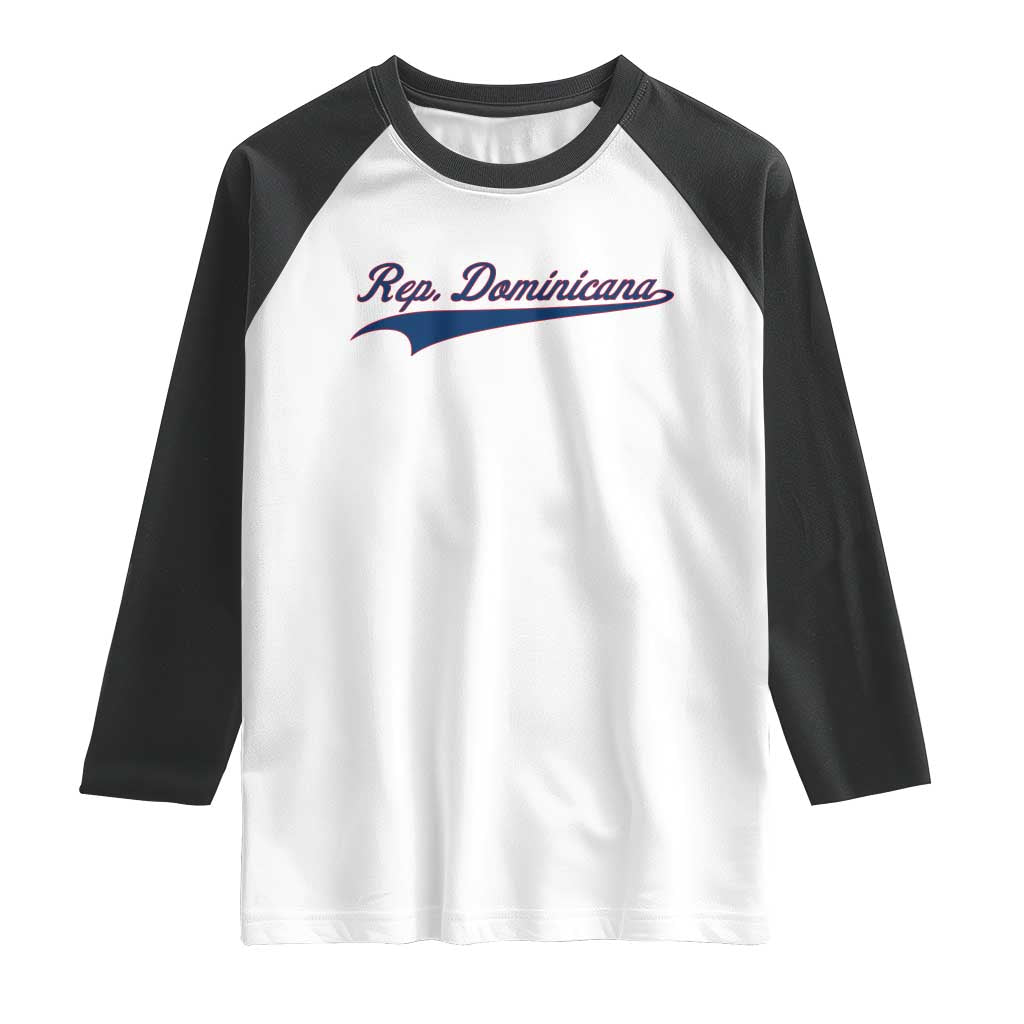 Dominican Republic Raglan Shirt Rep Dominicana Vintage Flag Baseball Script - Wonder Print Shop