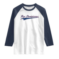 Dominican Republic Raglan Shirt Rep Dominicana Vintage Flag Baseball Script - Wonder Print Shop