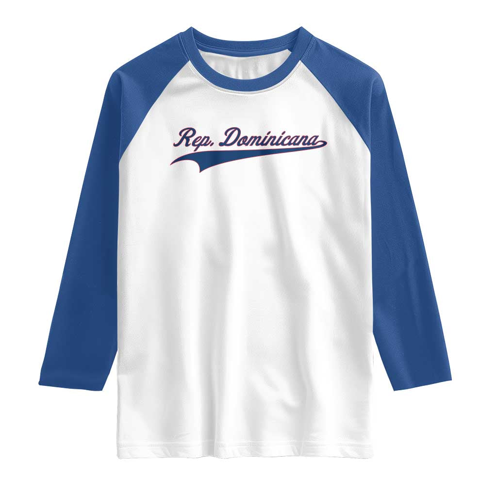 Dominican Republic Raglan Shirt Rep Dominicana Vintage Flag Baseball Script - Wonder Print Shop