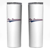 Dominican Republic Skinny Tumbler Rep Dominicana Vintage Flag Baseball Script - Wonder Print Shop