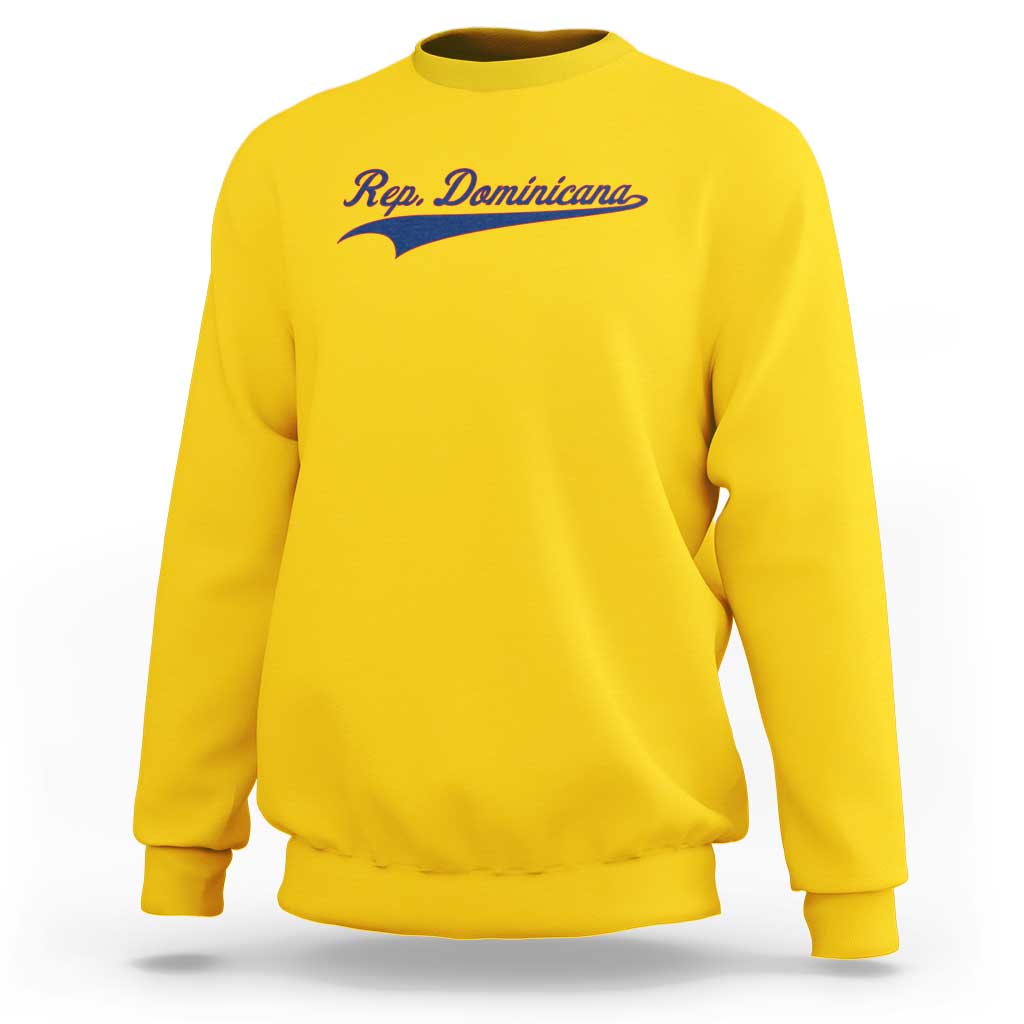 Dominican Republic Sweatshirt Rep Dominicana Vintage Flag Baseball Script - Wonder Print Shop