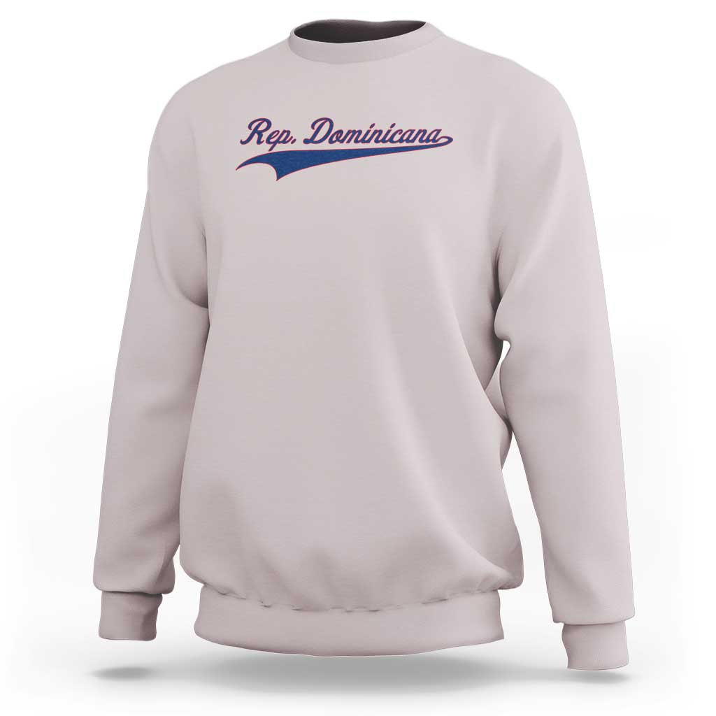 Dominican Republic Sweatshirt Rep Dominicana Vintage Flag Baseball Script - Wonder Print Shop
