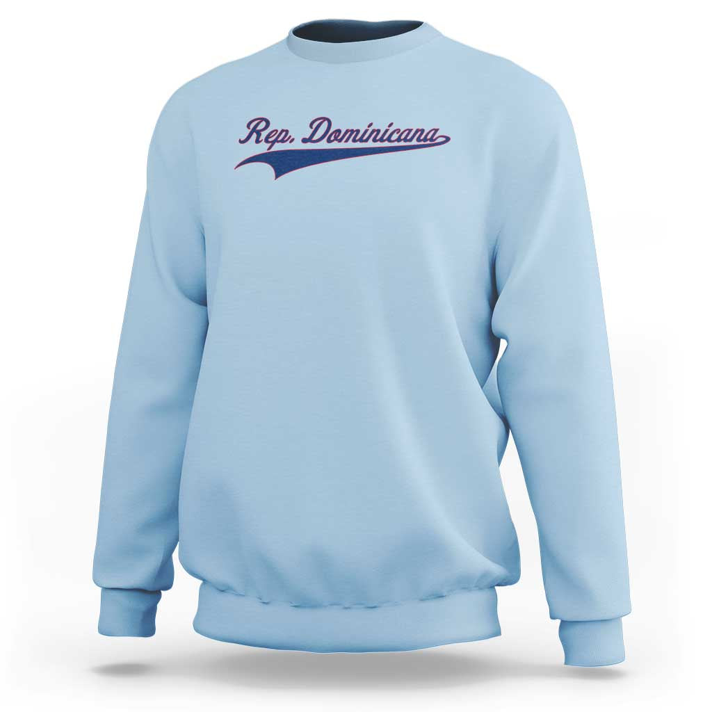 Dominican Republic Sweatshirt Rep Dominicana Vintage Flag Baseball Script - Wonder Print Shop