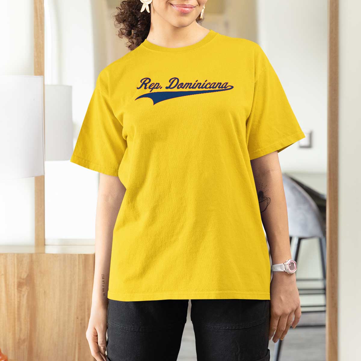 Dominican Republic T Shirt For Women Rep Dominicana Vintage Flag Baseball Script - Wonder Print Shop