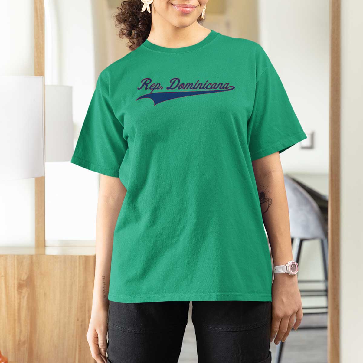 Dominican Republic T Shirt For Women Rep Dominicana Vintage Flag Baseball Script - Wonder Print Shop